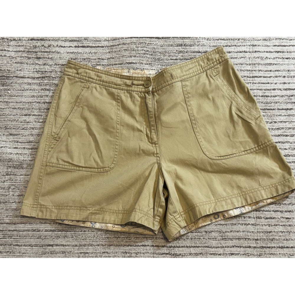 Natural Reflections Womens Khaki Cotton Utility Shorts Tan Size 10 Hiking Casual